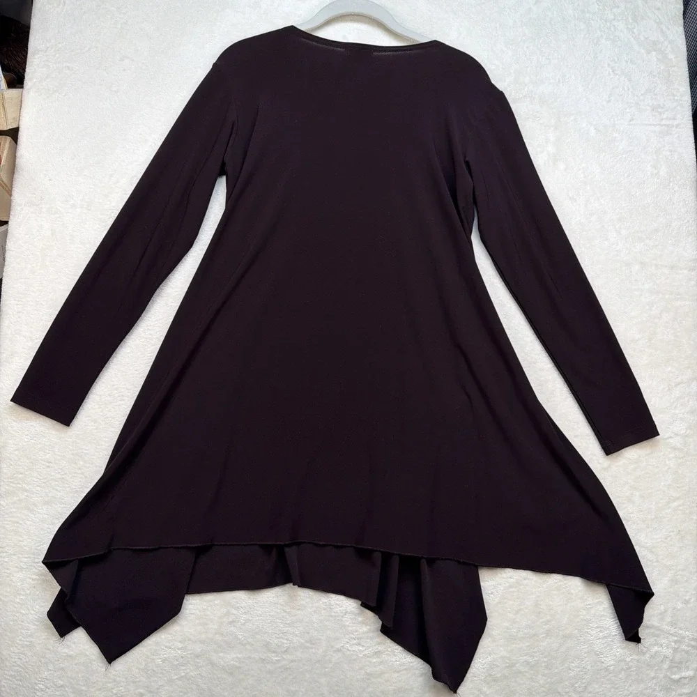 Sympli Tunic Top Womens 8 Black Asymmetrical Hem Travel Wear‎ Made In Canada